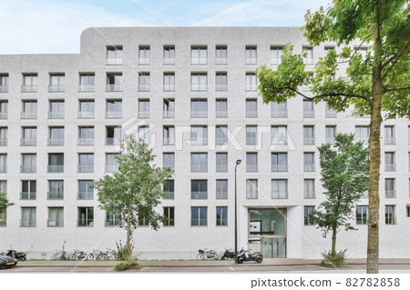 Beautiful view of residential building with luxury facade 82782858