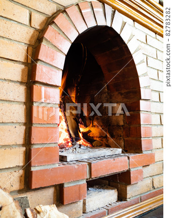 fireplace with mantelpiece in country house fireplace with mantelpiece in country house 82783282