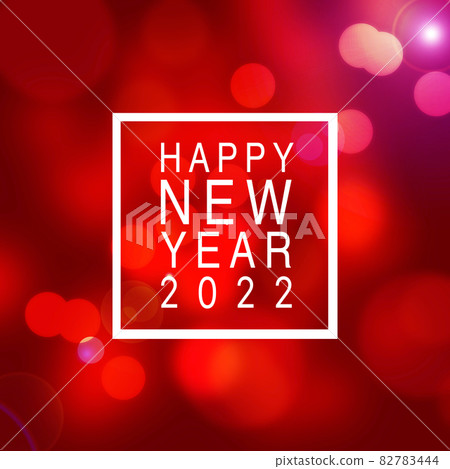 Christmas holiday festive glittering defocused red background with bokeh lights -  Happy new year 2022 82783444