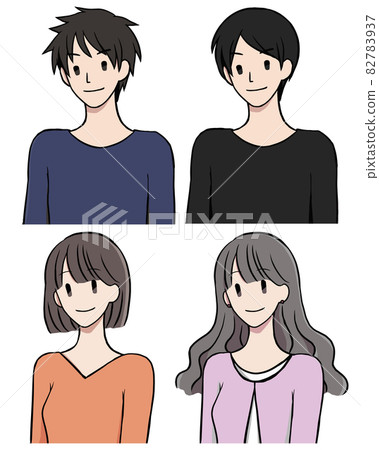 一個年輕的男人和女人剪貼畫 82783937