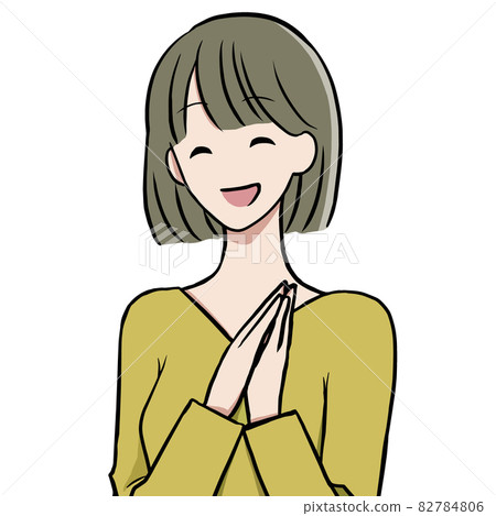 一個微笑的女人的插圖 82784806