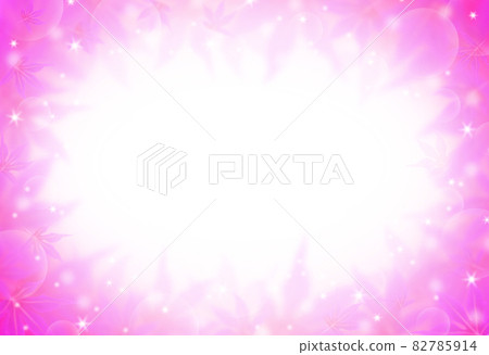 Autumn leaves frame material Image of large and small pink maple and light coloring up, down, left and right Horizontal Other colors available 82785914