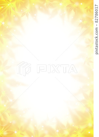 Autumn leaves frame material Image of large and small yellow-orange maple and light coloring up, down, left and right 82786017