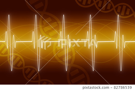 Illustration of EKG trace on yellow background Illustration of EKG trace on yellow background 82786539