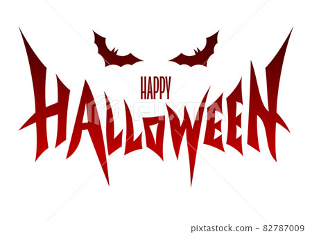 Happy Halloween vector lettering isolated on white background Happy Halloween vector lettering isolated on white background 82787009