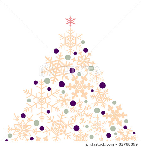Illustration of a Christmas tree made of snowflakes (white background, vector, cutout) Illustration of a Christmas tree made of snowflakes (white background, vector, cutout) 82788869