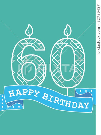 Digitally generated image of happy 60th birthday text against green background 82789457