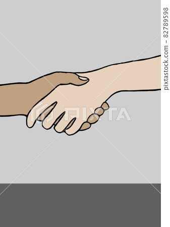 Illustration of holding hands with copy space... - Stock Illustration ...