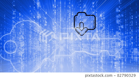 Key icon and folder over data processing background Key icon and folder over data processing background 82790329