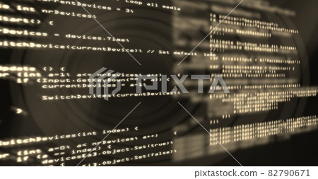 Computer code processing against a black... - Stock Illustration ...
