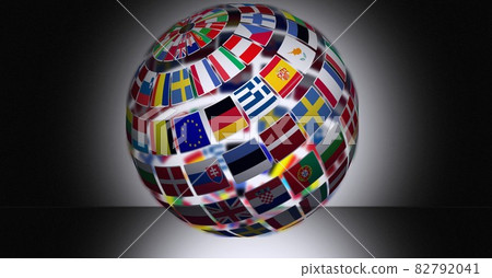 Digitally generated image of globe of different european contries against black background Digitally generated image of globe of different european contries against black background 82792041