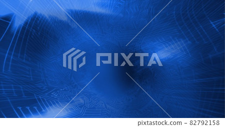 Digitally generated image of blue microprocessor connections against blue background 82792158