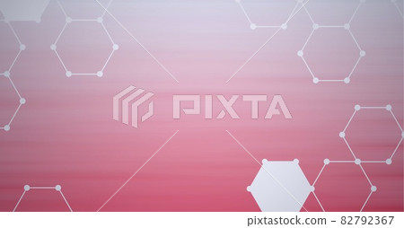 Composition of white hexagons with copy space over pink background Composition of white hexagons with copy space over pink background 82792367