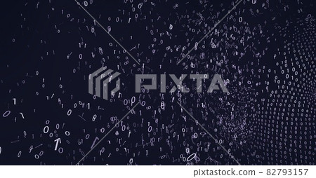 Composition of exploding binary coding on black... - Stock Illustration ...