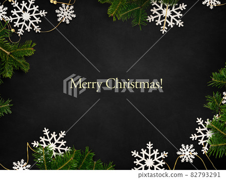 Christmas decorations and black background Christmas decorations and black background 82793291