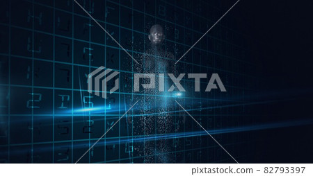 Composition of exploding human body formed with... - Stock Illustration ...