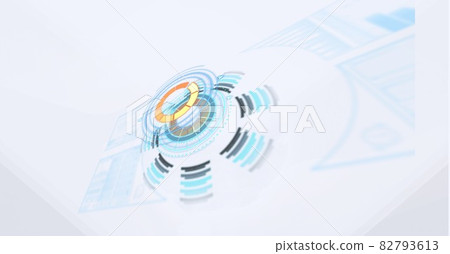 Composition of scope scanning and processing on white background 82793613