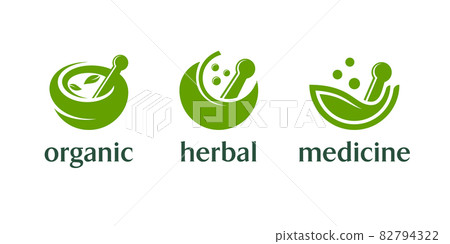 Abstract Herbal Medicine Logo Set Abstract Herbal Medicine Logo Set 82794322