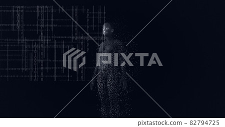 Composition of exploding human body formed with... - Stock Illustration ...