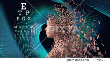 Composition of exploding human body formed with... - Stock Illustration ...