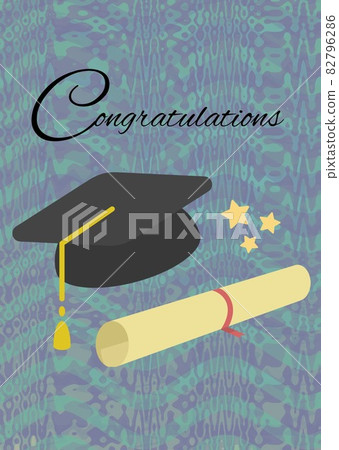 Congratulation text and graduation hat and...-插圖素材 [82796286] - PIXTA圖庫