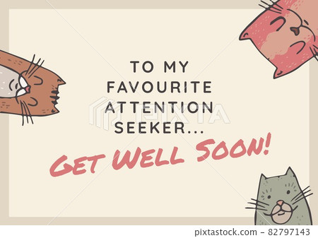 Composition of well wishes text with illustration of cats Composition of well wishes text with illustration of cats 82797143