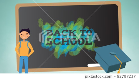 Composition of text back to school on... - Stock Illustration [82797237 ...