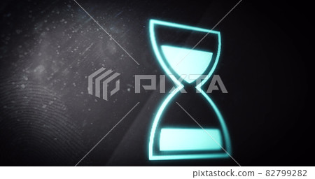 Image of glowing loading hourglass digital interface 82799282