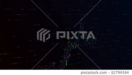 Green graphs moving against black background Green graphs moving against black background 82799384
