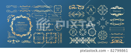 A set of frame designs inspired by Christmas. antique. Vintage. elegant A set of frame designs inspired by Christmas. antique. Vintage. elegant 82799861