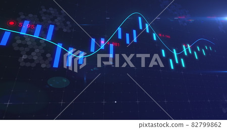 Image of financial data processing, green line and markers Image of financial data processing, green line and markers 82799862