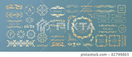 A set of frame designs inspired by Christmas. antique. Vintage. elegant A set of frame designs inspired by Christmas. antique. Vintage. elegant 82799863
