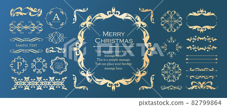 A set of frame designs inspired by Christmas. antique. Vintage. elegant A set of frame designs inspired by Christmas. antique. Vintage. elegant 82799864