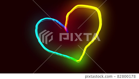 Heart trails forming a heart shape against black background Heart trails forming a heart shape against black background 82800178