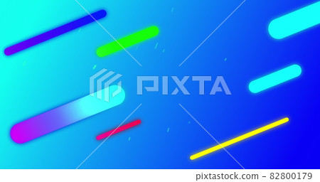 Colorful light trails moving diagonally against blue background Colorful light trails moving diagonally against blue background 82800179