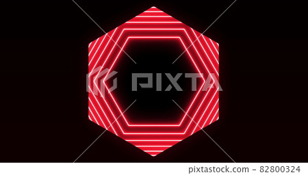 Image of glowing formation of red hexagons... - Stock Illustration ...