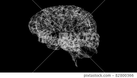 3D human brain spinning against black background 3D human brain spinning against black background 82800366