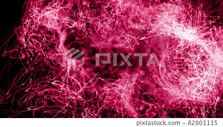 Image of pink light trails floating on black background 82801115
