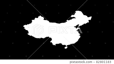 White map with fast moving red network of connected points on black background White map with fast moving red network of connected points on black background 82801183