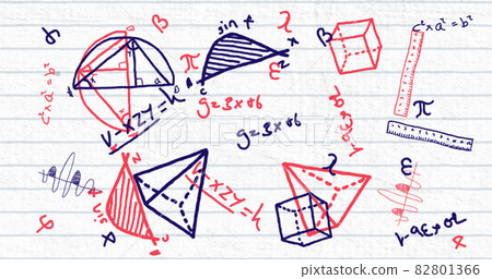 Mathematical equations and geometrical shapes... - Stock Illustration ...