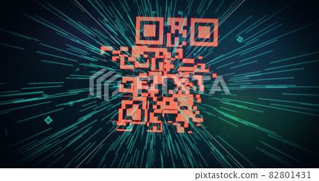 QR code scanner against blue background QR code scanner against blue background 82801431