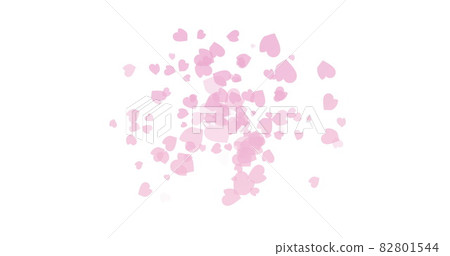 Pale pink hearts gently expolding on a white background Pale pink hearts gently expolding on a white background 82801544