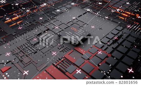 Central Computer Processors CPU concept. 3d rendering 82801656