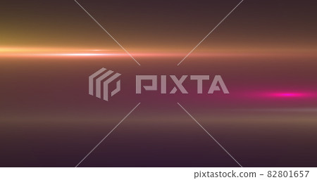 Glowing orange and pink rays of light moving against orange background 82801657