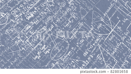 Image of white mathematical formulae and geometric drawings on grey Image of white mathematical formulae and geometric drawings on grey 82801658
