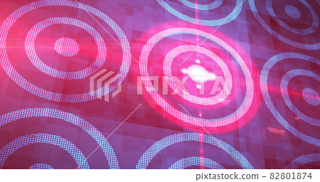 Image of rows of red glowing digital scopes Image of rows of red glowing digital scopes 82801874