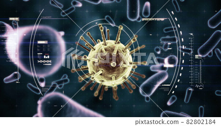 Image of macro Covid-19 coronavirus cells spreading 82802184