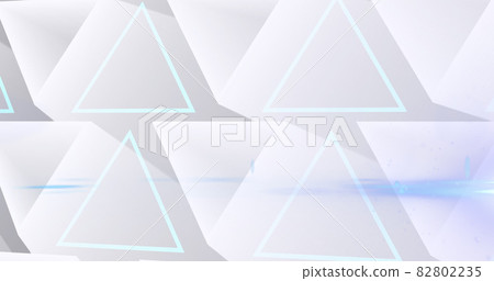 Image of glowing network of 3d white triangle shapes 82802235