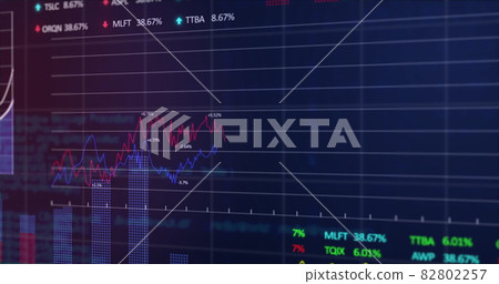 Image of stock market display with stock market tickers and graphs 4k Image of stock market display with stock market tickers and graphs 4k 82802257