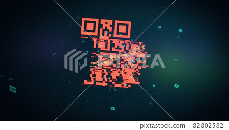 QR code scanner against blue background 82802582